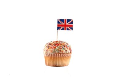 İngiliz bayrağı ile cupcake