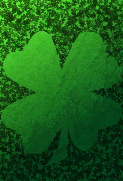 Grön grunge bakgrund med shamrocks — Stockfoto