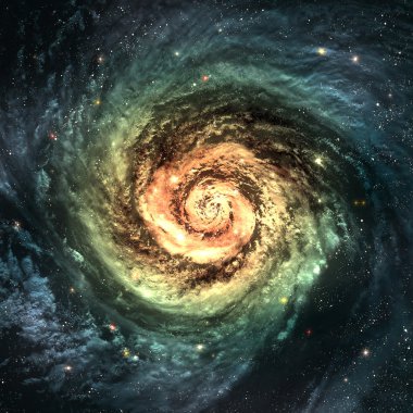 Incredibly beautiful spiral galaxy somewhere in deep space clipart