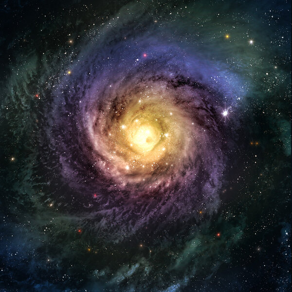 Incredibly beautiful spiral galaxy somewhere in deep space