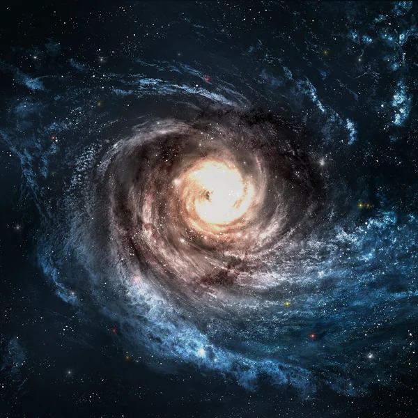 Increíblemente hermosa galaxia espiral en algún lugar en el espacio profundo — Foto de Stock