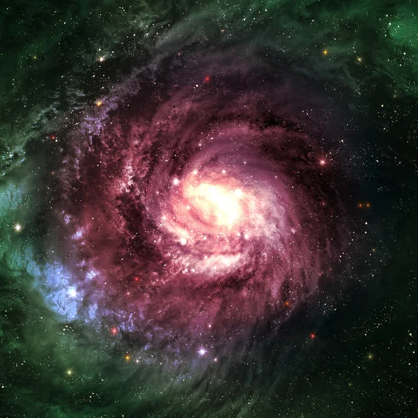 Increíblemente hermosa galaxia espiral en algún lugar en el espacio profundo — Foto de Stock