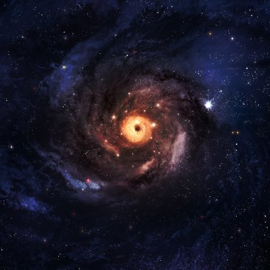 Uzayın derinliklerinde bir yerde inanılmaz güzel bir sarmal galaksi