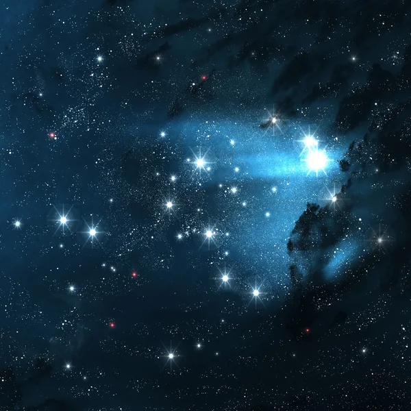 Birçok ışık yılı uzakta dünya derin uzayda yıldız alanı — Stok fotoğraf