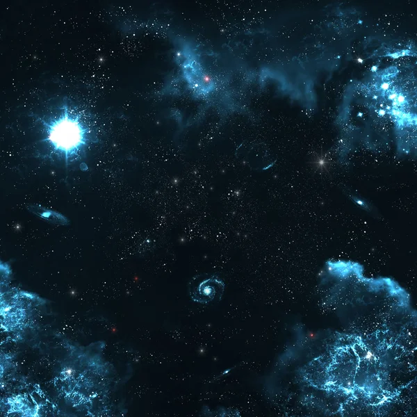 Звездное поле в глубоком космосе за много световых лет от Земли — стоковое фото