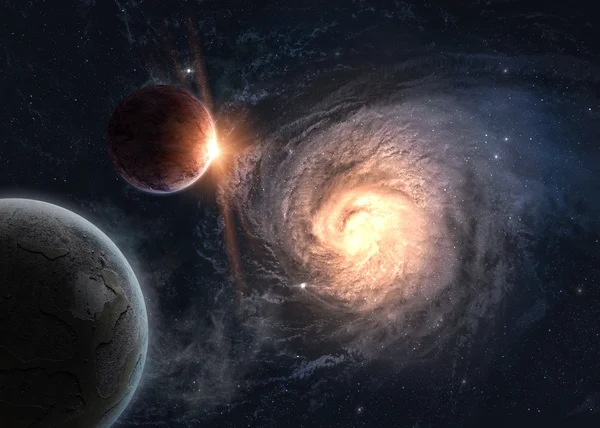gezegenlerin uzayda galaxy üzerinde