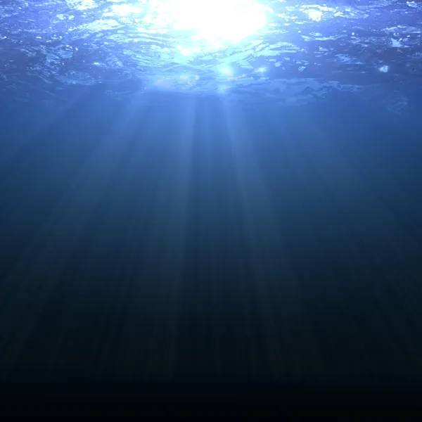 Подводная сцена с солнечными лучами — стоковое фото