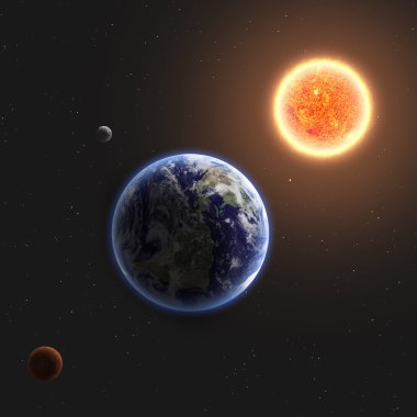 toprak ve güneş. Bu görüntü nasa tarafından döşenmiş unsurları