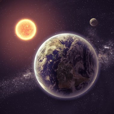 toprak ve güneş. Bu görüntü nasa tarafından döşenmiş unsurları