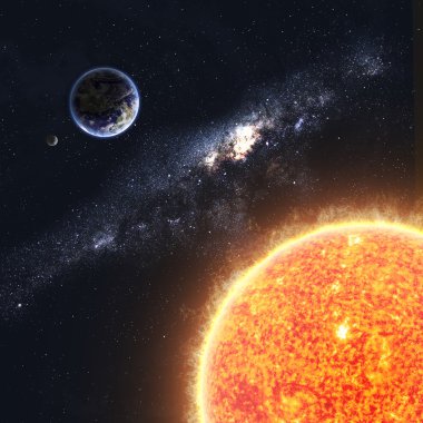toprak ve güneş. Bu görüntü nasa tarafından döşenmiş unsurları
