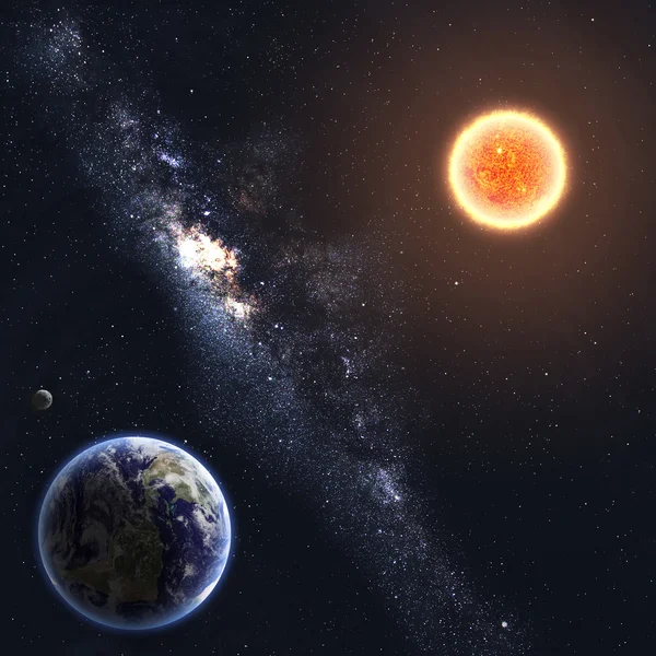 toprak ve güneş. Bu görüntü nasa tarafından döşenmiş unsurları