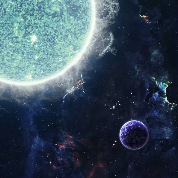 Земля и Солнце. Элементы этого изображения предоставлены НАСА — стоковое фото
