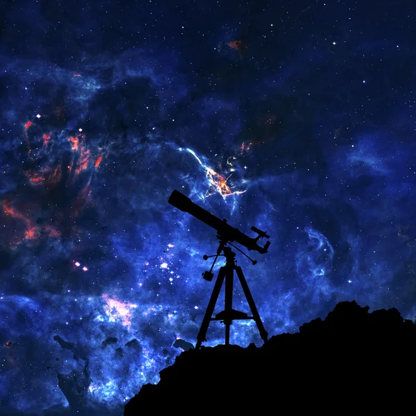 Sylwetka teleskopu — Zdjęcie stockowe