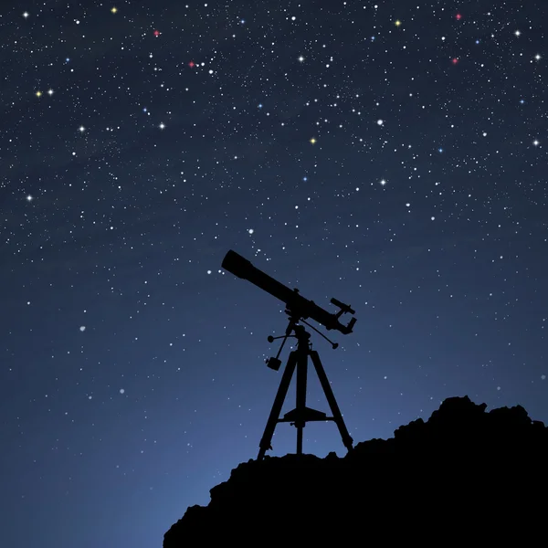 Silhouette des Teleskops — Stockfoto