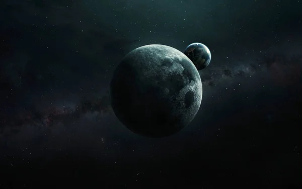 Pământul Luna Elemente Imagine Furnizate Nasa Imagine de stoc
