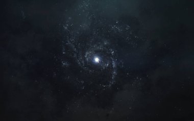 5K çözünürlüklü gökadanın 3 boyutlu çizimi. Görüntü elementleri Nasa tarafından sağlandı