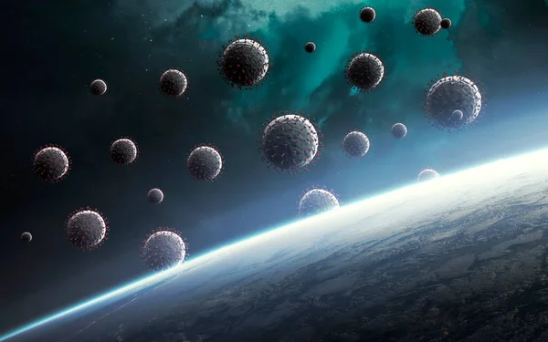 Illustratie Van Coronavirus Ziekte Hele Wereld Pandemie Vaccins Elementen Van — Stockfoto