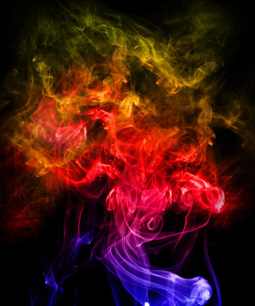 Abstract smoke picture in front of a black background