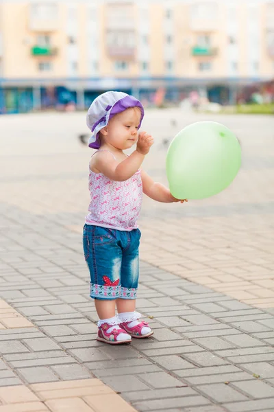 Baby green balloon — Stock Photo, Image