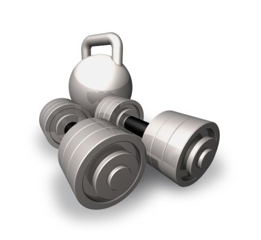 Çelik dambıl ve ağırlık.