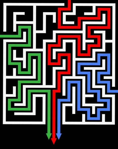 Maze is on black background. — Stock Photo, Image