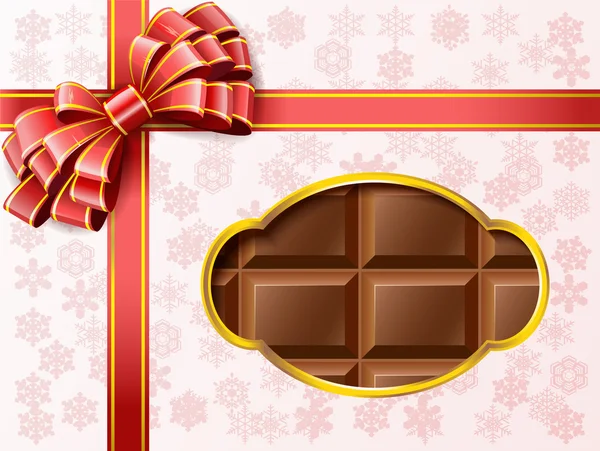 Caja de regalo de chocolate . — Vector de stock