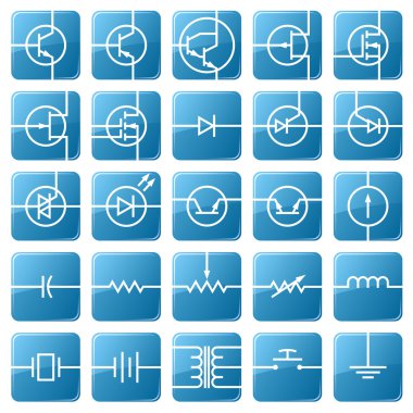 Elektrik devreleri Icon set.