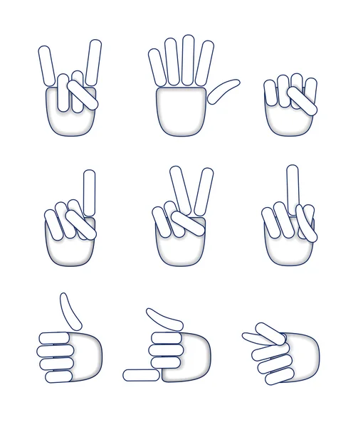 A set of hand gestures. — Stock Vector