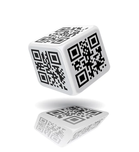 QR-code cube. — Stock Vector