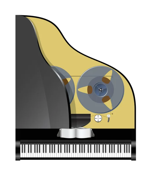 Πιάνο με συσκευή εγγραφής. — Διανυσματικό Αρχείο