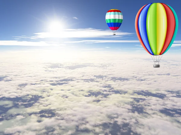 Balloons are in the sunny sky. — Stock Photo, Image