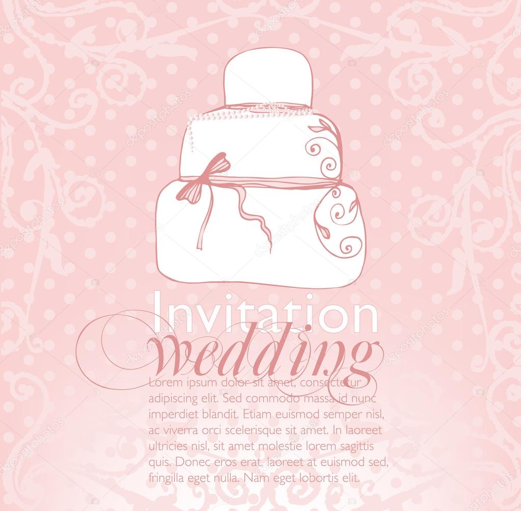 Vector wedding cake for Wedding invitations or announcements