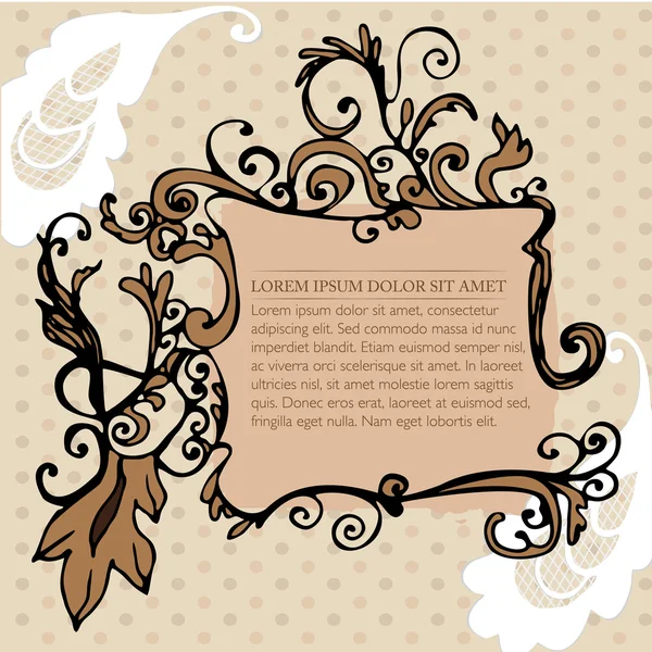 Illustrated art nouveau style frame — Stock Vector