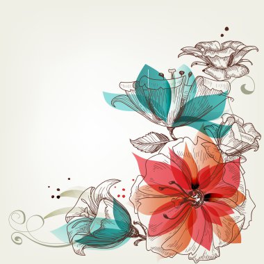 Vintage flowers background clipart