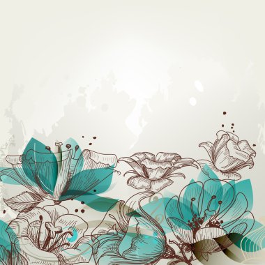 Retro floral background clipart