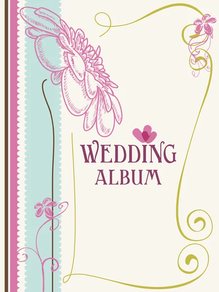 Wedding album cover vector illustration — Stock Vector