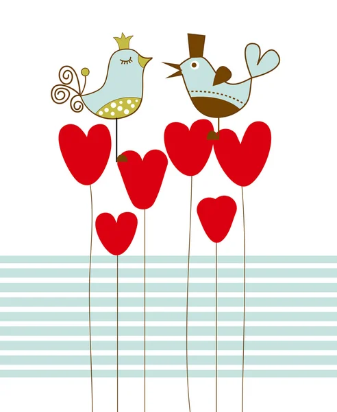 Amore uccelli vettoriale illustrazione — Vettoriale Stock