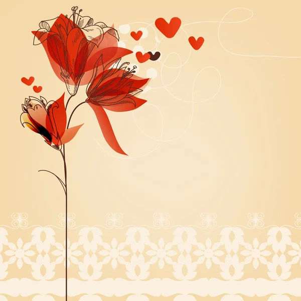 Amor fondo floral — Vector de stock