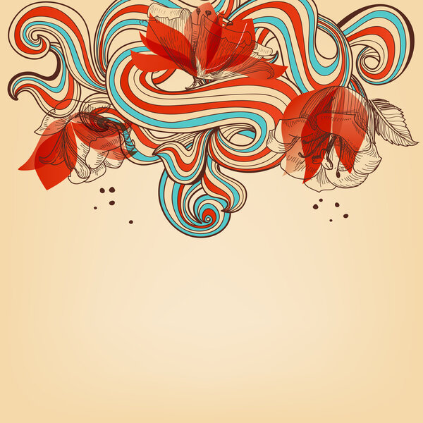 Beautiful romantic floral background vector illustration