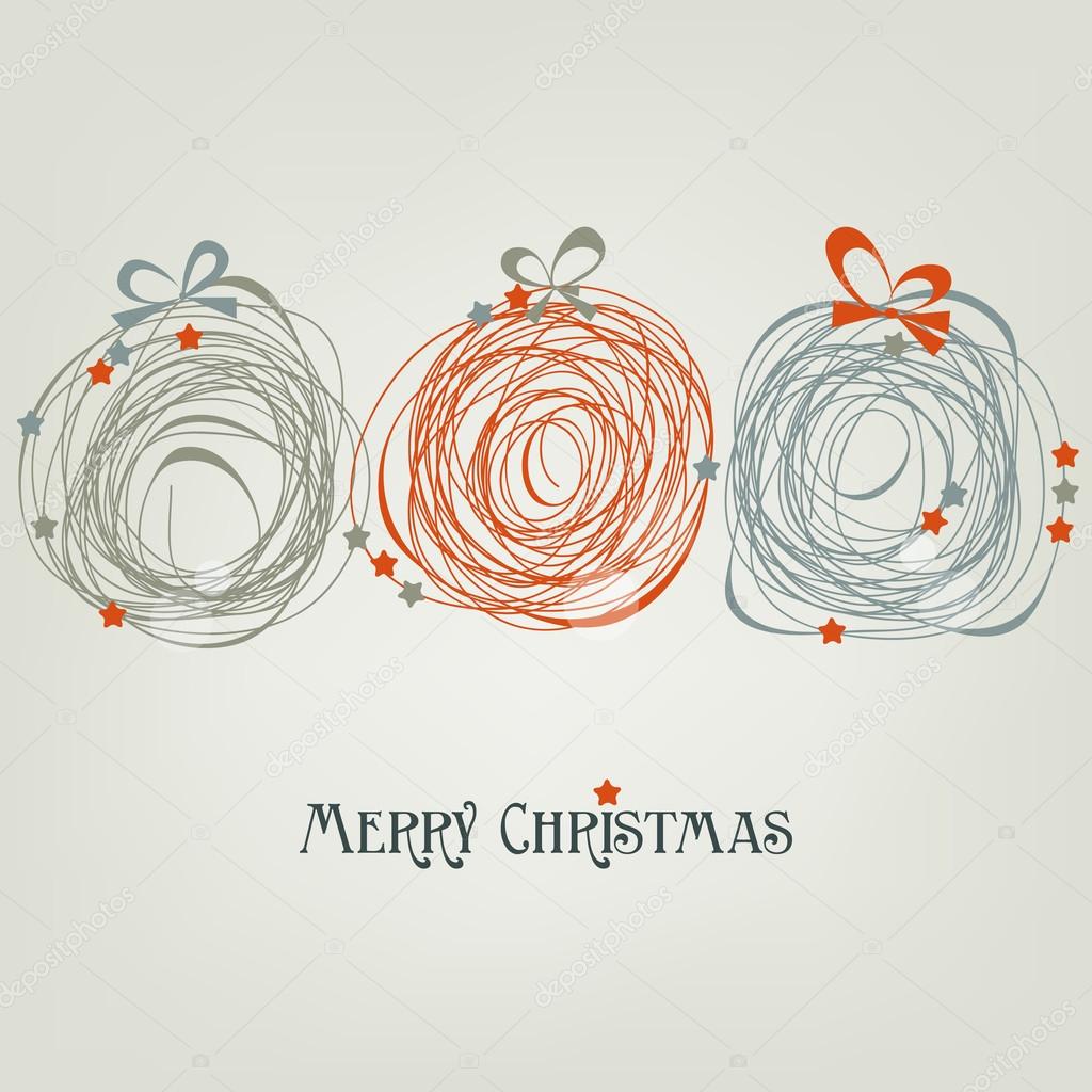 Cute Christmas card abstract decorations