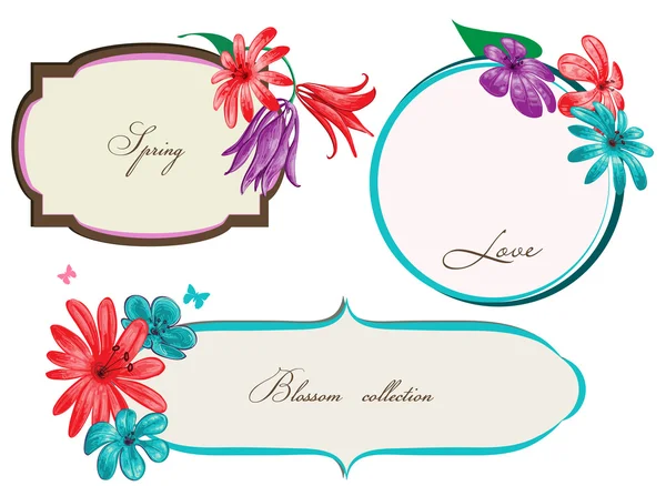Весняні квіткові рамки або банери — стоковий вектор