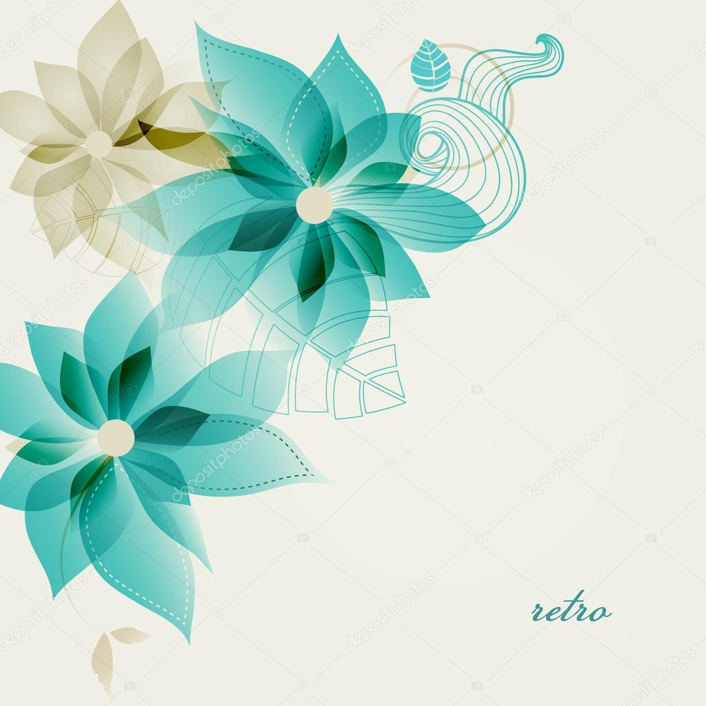 Retro floral background vector