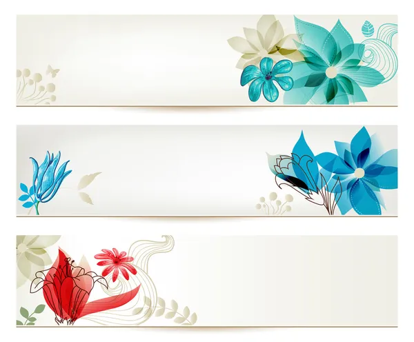 Skönhet blomma banners — Stock vektor