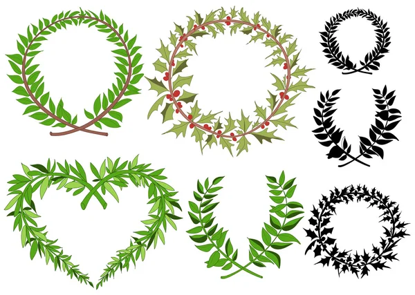 Laurel wreaths vector set — Stock Vector