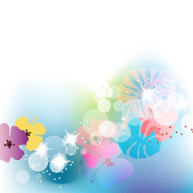 Spring flowers and plants background in pastel colors