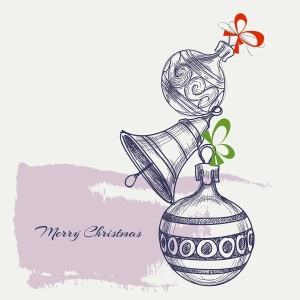Décorations Noël Fond Festif Dans Style Rétro — Image vectorielle