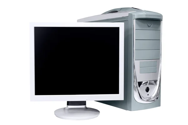 Computer and monitor isolated — Stock Photo, Image