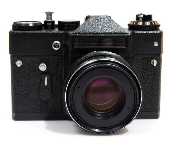 Gammal foto kamera isolerad — Stockfoto