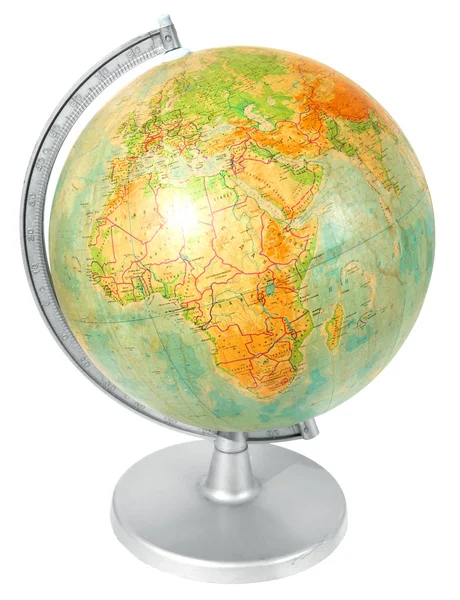 School globe isolated over white — Stock Photo, Image