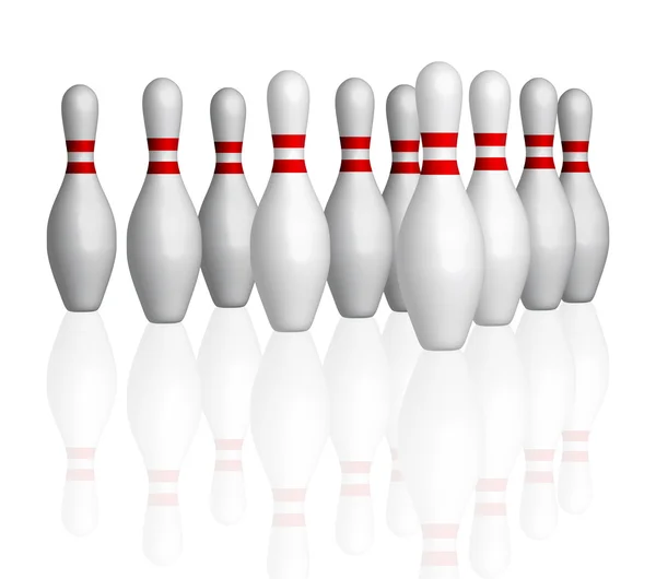 Bowlingschüsseln in Reihe — Stockfoto